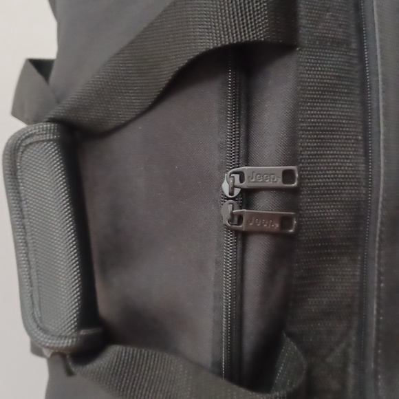 Jeep Travel Equipment Duffle Bag approximately 9"x10"x15" black duffel bag #2 - Picture 4 of 17